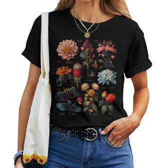 Vintage Botanical Floral Type Flower Graphic Women T-shirt | Mazezy