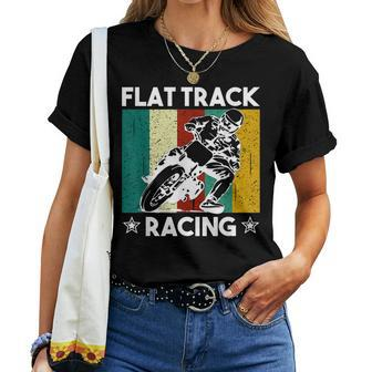 Vintage Flat Track Racing Gift Motorcycle Racer Men Women Women T-shirt - Seseable