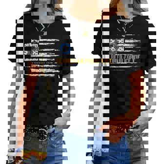 Vintage Usa American Flag Proud Retired Us Air Force Wife Women T-shirt | Mazezy