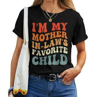 Wavy Groovy Im My Mother In Laws Favorite Child Son In Law Women T-shirt | Mazezy