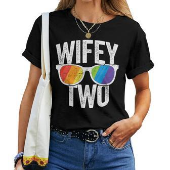 Wifey Two Lesbian Pride Lgbt Bride Couple Women T-shirt | Mazezy