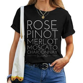 Wine Squad Red Pink Rose Lover Womens Women T-shirt | Mazezy