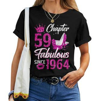 Womens Chapter 59 Fabulous Since 1964 59Th Birthday Queen Diamond Women T-shirt - Seseable