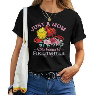 Womens Firefighter Mom Fireman Mother Fire Fighter Firemen Son Women T-shirt - Seseable