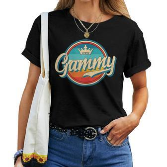 Womens Gammy Retro Name Funny Vintage Grandmother Gammy Women T-shirt - Seseable