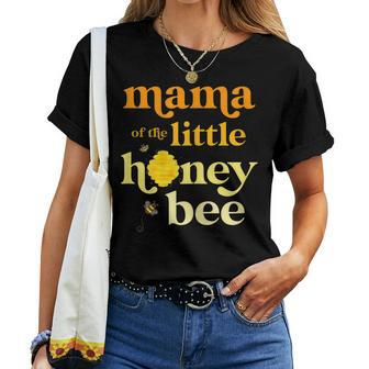 Womens Mama Of Little Honey Bee Birthday Gender Reveal Baby Shower Women T-shirt - Seseable