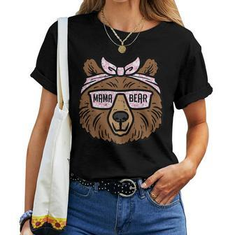 Womens Mothers Day Mama Bear Face Sunglasses Cute Mom Mommy Women  Women T-shirt Casual Daily Crewneck Short Sleeve Graphic Basic Unisex Tee