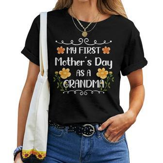 Womens My First Mothers Day As A Grandma In Mothers Day 2023  Women T-shirt Casual Daily Crewneck Short Sleeve Graphic Basic Unisex Tee