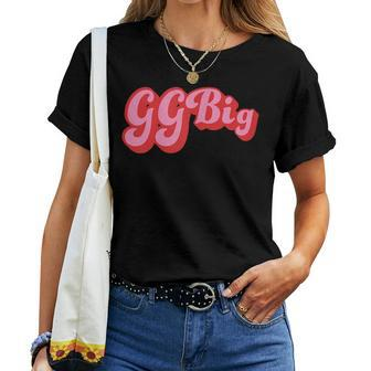 Womens Retro 70S Style Ggbig Reveal Sorority Big Little Sister Women T-shirt - Seseable