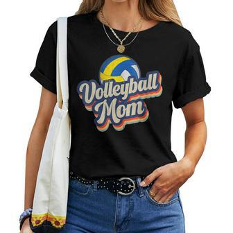 Womens Retro Volleyball Mom Funny Vintage Softball Mom Mothers Day  Women T-shirt Casual Daily Crewneck Short Sleeve Graphic Basic Unisex Tee