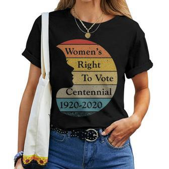 Womens Right To Vote Centennial 1920 2020 Retro Sunset Women T-shirt - Seseable