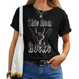 Womens Rock N Roll Mama This Mom Rocks Rock Music And Festival Women T-shirt - Seseable