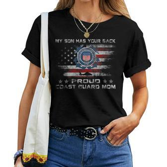 Womens My Son Has Your Back Proud Coast Guard Mom Gift Women T-shirt - Seseable