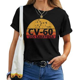 Womens Us Aircraft Carrier Cv-60 Uss Saratoga Women T-shirt - Seseable