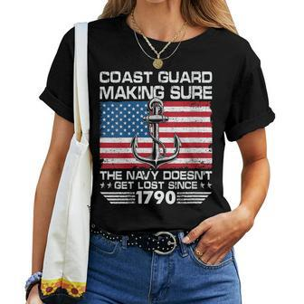 Womens Us Coast Guard Making Sure The Navy Doesnt Get Lost Uscg Women T-shirt - Seseable