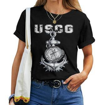 Womens US Coast Guard Original Uscg Vintage Veteran Gift Women T-shirt - Seseable