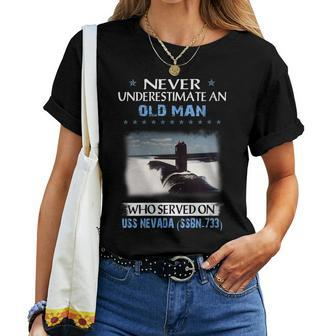 Womens Uss Nevada Ssbn-733 Submarine Veterans Day Father Day Women T-shirt - Seseable