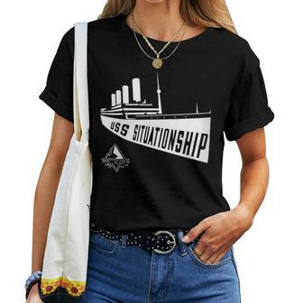 Womens Uss Situationship Complicated Relationship Gift Friendship Women T-shirt - Seseable