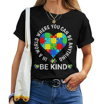World Autism Awareness Day 2023 - Be Kind Autism Awareness  Women T-shirt Casual Daily Crewneck Short Sleeve Graphic Basic Unisex Tee