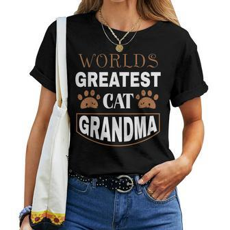 Worlds Greatest Cat Grandma Women T-shirt | Mazezy