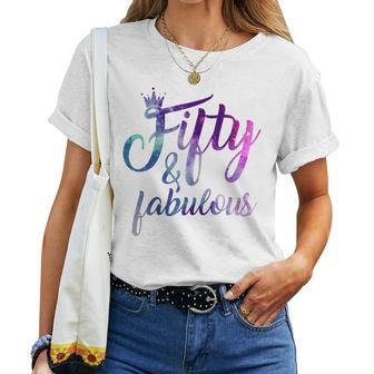 50Th Birthday 50 Fifty And Fabulous Tshirts For Women Women T-shirt | Mazezy AU
