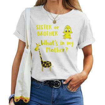 Baby Gender Reveal Brother Or Sister Graphic Women T-shirt | Mazezy