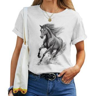 Beautiful Horse Graphic Horse Girls Lover For Girl Women T-shirt | Mazezy