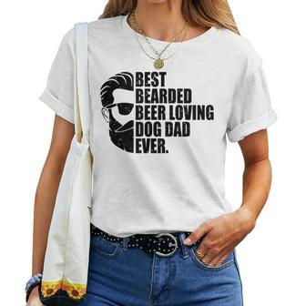 Best Bearded Beer Loving Dog Dad Pet Lovin Owner Gifts Gift For Mens Women T-shirt Casual Daily Crewneck Short Sleeve Graphic Basic Unisex Tee