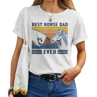 Best Horse Dad Ever Funny Horse Lover Vintage Fathers Day Women T-shirt - Seseable
