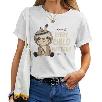 Be Child Orange Day 2021 Indigenous Education Sloth Women T-shirt | Mazezy