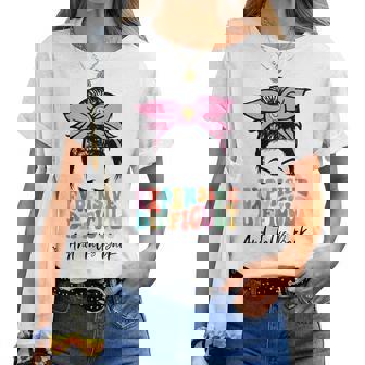 Expensive Difficult And Talks Back Messy Bun Women T-shirt | Mazezy