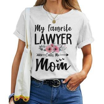 My Favorite Lawyer Calls Me Mom Flowers Women T-shirt - Thegiftio UK