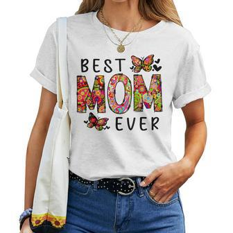 Floral Mothers Day Best Mom Ever  From Daughter Son Kid  Women T-shirt Casual Daily Crewneck Short Sleeve Graphic Basic Unisex Tee