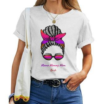 Funny Mama Mommy Mom Bruh Design Cool Mothers Day Gift Women Crewneck Short T-shirt - Thegiftio UK
