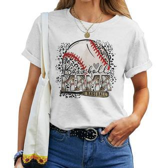 Gameday Baseball Gameday Lightning Bolt Leopard Mom Women T-shirt | Mazezy