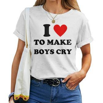 Women Girls Y2k Dump Him I Love To Make Boys Cry Grunge Baby Women T-shirt | Mazezy