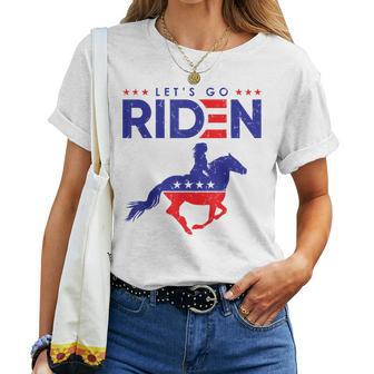 Lets Go Riden Horse Rider Democrat Joe Biden 2020 Women T-shirt | Mazezy