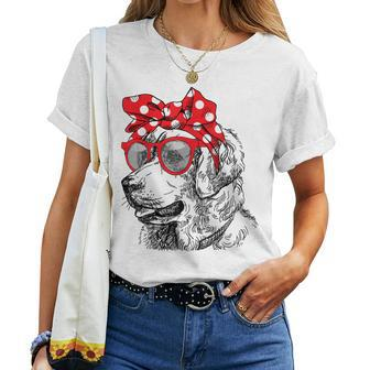 Golden Retriever Dog Mom Bandana Sunglasses Women T-shirt | Mazezy