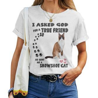 Kawaii Kitten Quote Mom Dad Lover Print Cute Snowshoe Cat Women T-shirt | Mazezy