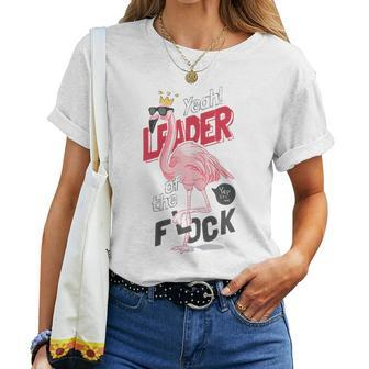 Womens Leader Of The Flock Flamingo Women T-shirt | Mazezy