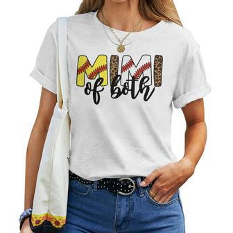 Leopard Mimi Of Both Baseball Softball Grandma Women T-shirt | Mazezy