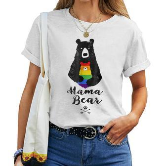 Lgbt Mom Mama Bear Lgbt Mothers Rainbow Women T-shirt | Mazezy