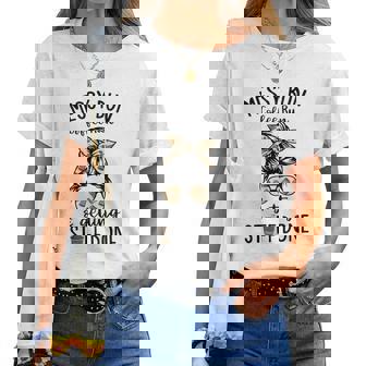 Messy Bun Coffee Run And Getting Stuff Done Messy Bun Women T-shirt | Seseable CA