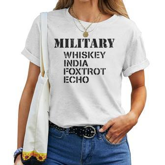Military Whiskey India Foxtrot Echo Gift For Womens Women T-shirt Casual Daily Crewneck Short Sleeve Graphic Basic Unisex Tee