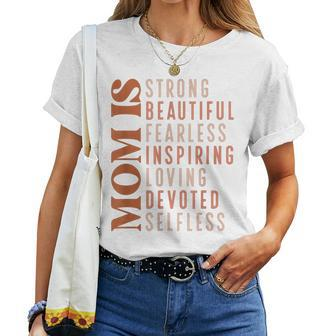 Moms Strong Beautiful Blessed Mama Happy Women T-shirt | Mazezy