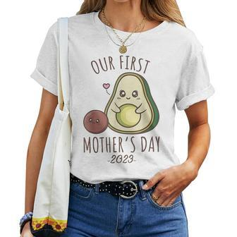 Our First Mothers Day 2023 Cute Avocado Mom  Women T-shirt Casual Daily Crewneck Short Sleeve Graphic Basic Unisex Tee