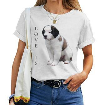 Saint Bernard  Women Men Kids Love Dog Mom Dad Pet Women T-shirt Casual Daily Crewneck Short Sleeve Graphic Basic Unisex Tee