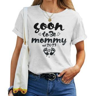 Womens Soon To Be Mommy First Time Mom New Mom Pregnancy Women T-shirt | Mazezy