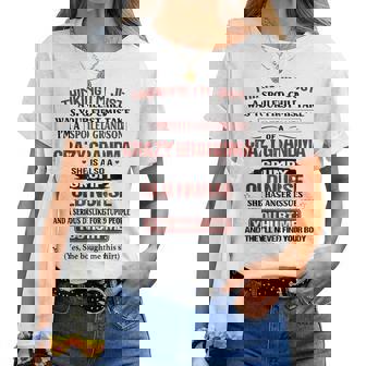 Im A Spoiled Grandson Of A Crazy Grandma Grumpy Old Nurse Women T-shirt | Mazezy