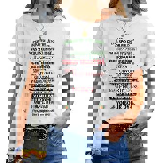 Im A Spoiled Grandson Of Crazy Grandma Grumpy Old Woman Women T-shirt | Mazezy